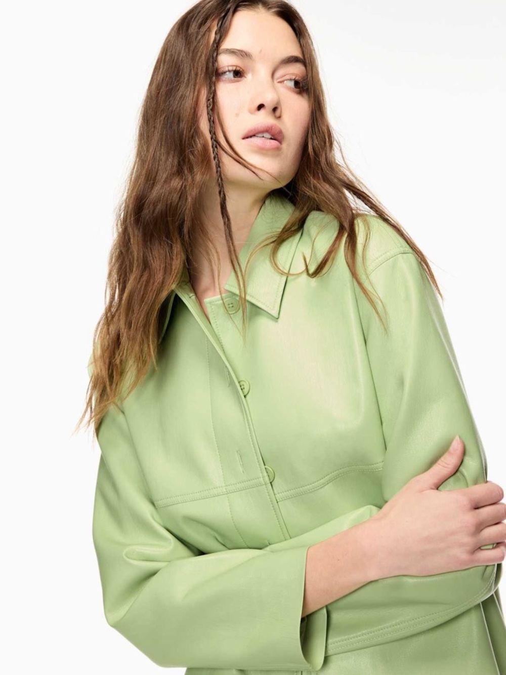 Aritzia Gabby Light Green Shirt Jacket